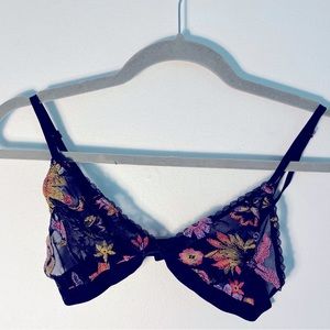 Sheer Embroidered Floral Bralette